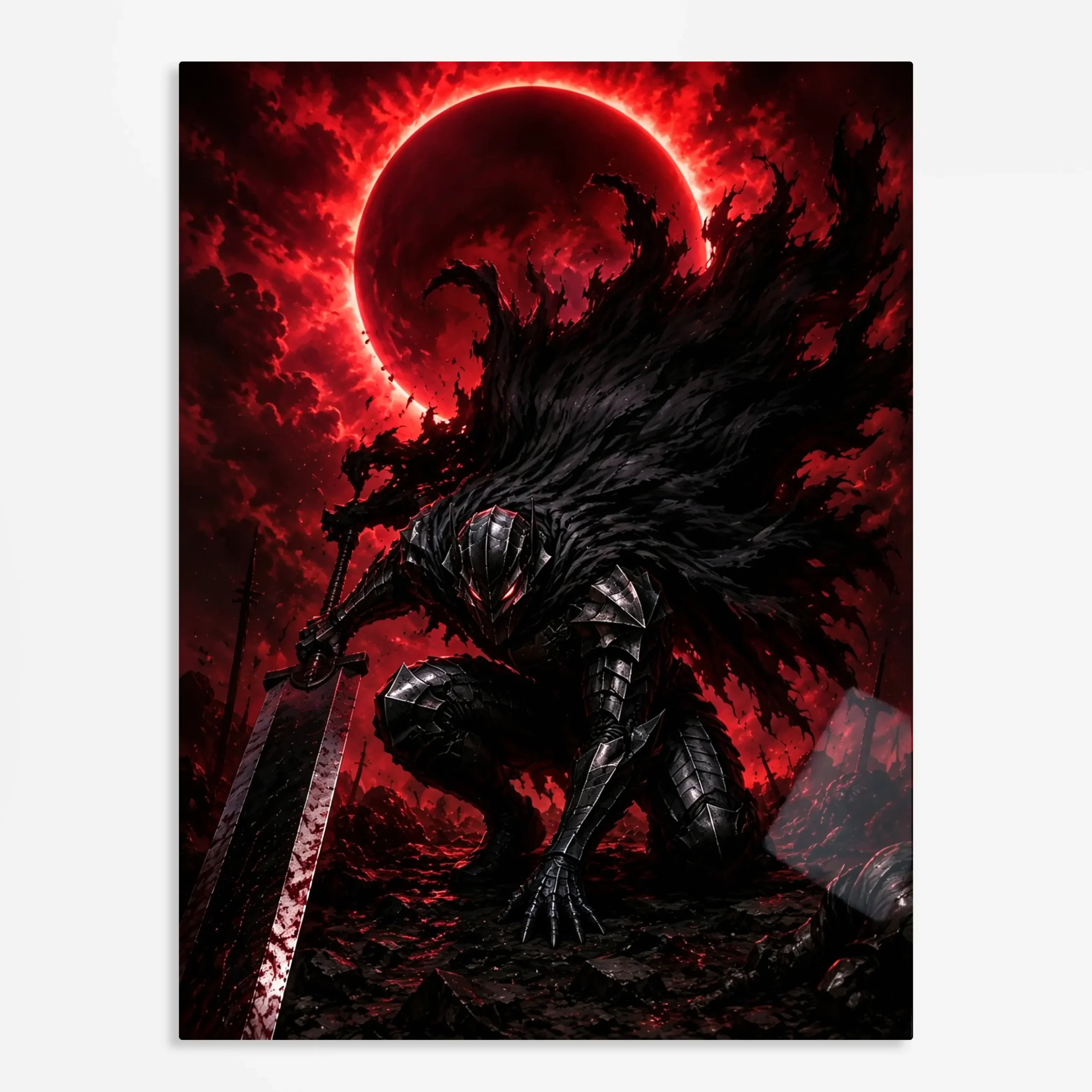 anime metal poster (13) s1 Anime Metal Poster Wall Art
Decor - Black Armor Warrior - Image 1
