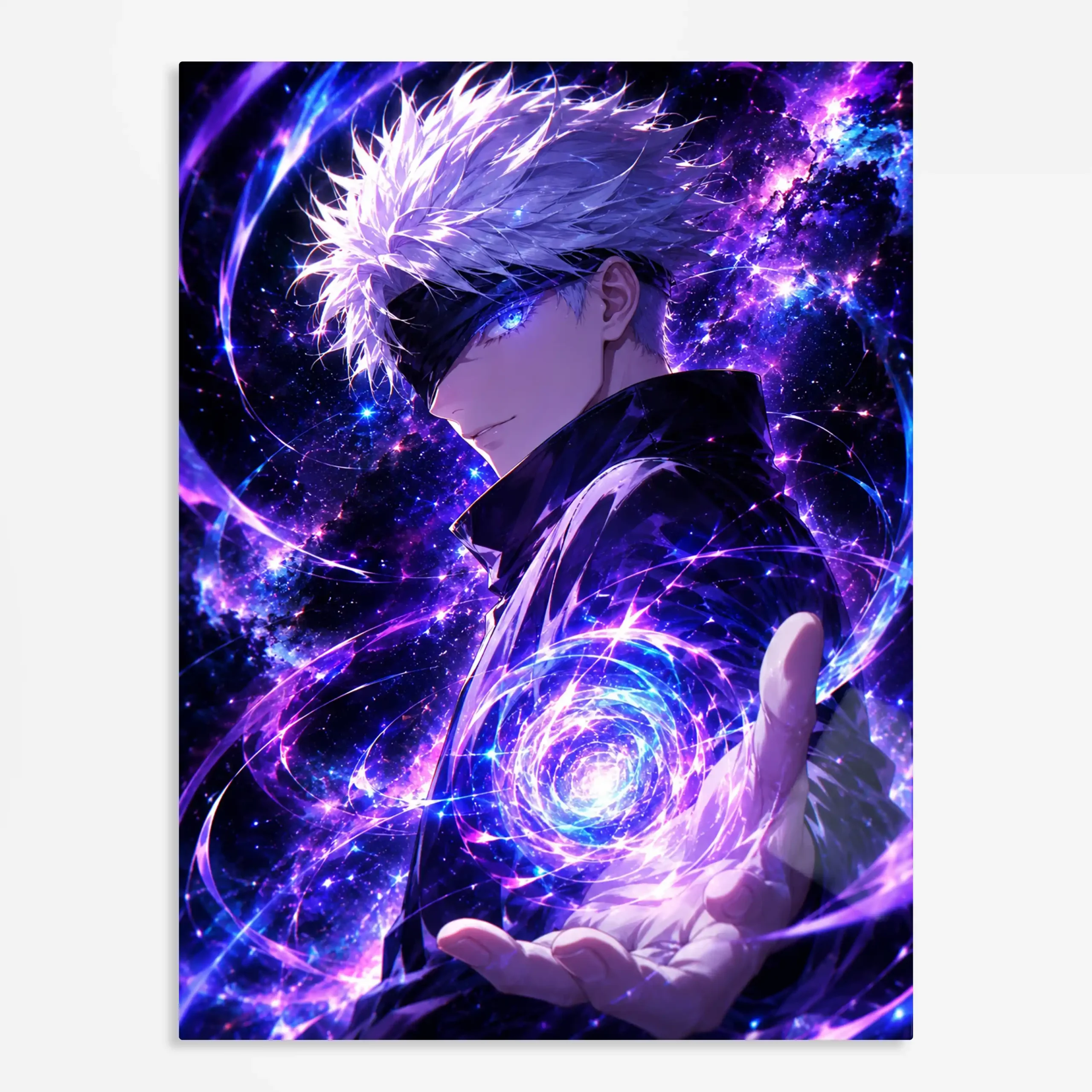 anime metal poster (141) s1 Anime Metal Poster Wall Art
Decor - White Hair Blindfold Sorcerer - B - Image 1