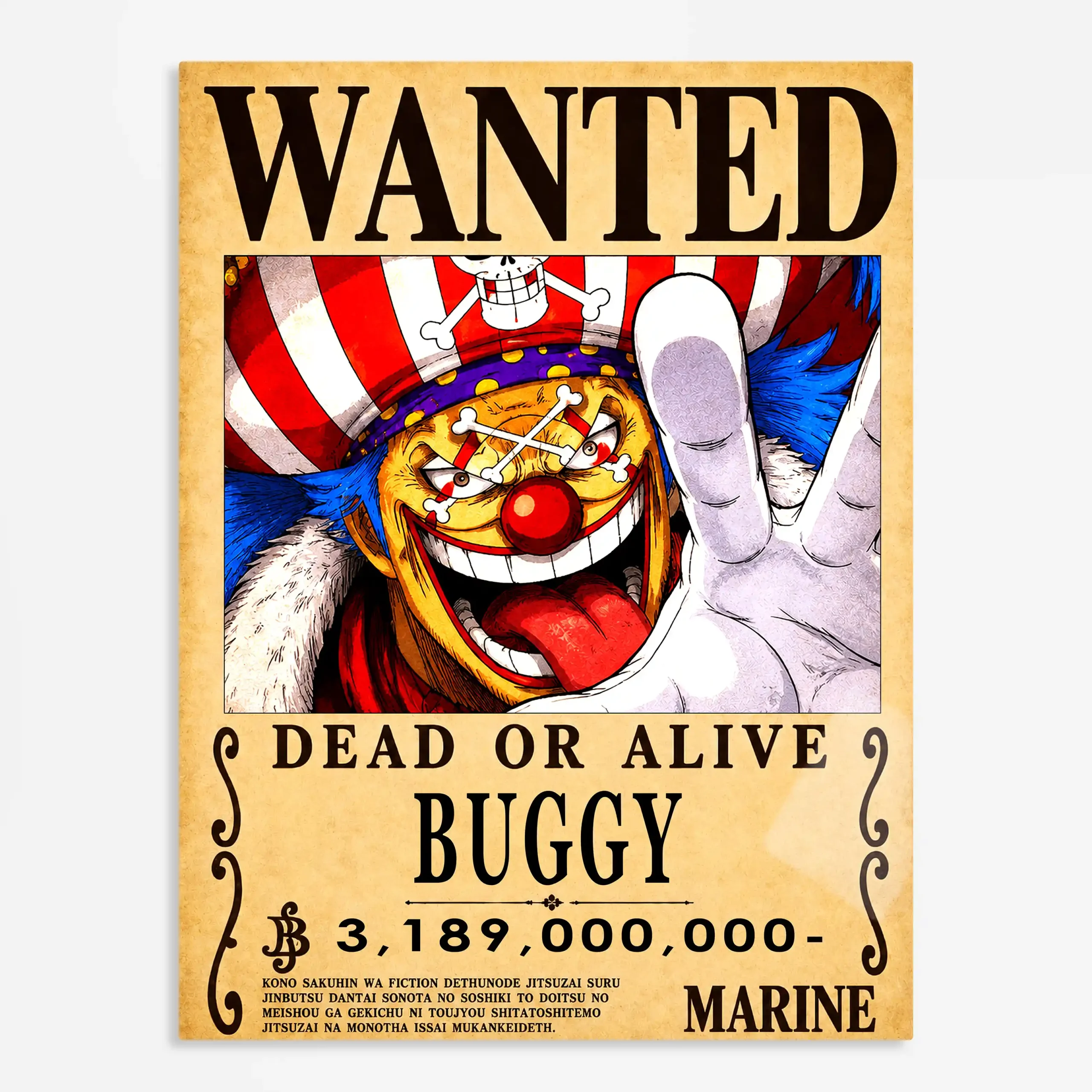 anime metal poster (166) s1 Anime
Metal Poster Wall Art Decor - Clown Pirate Wanted - Image 1