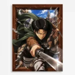 AOT Levi Ackerman Metal Poster Wall
  Decor - B