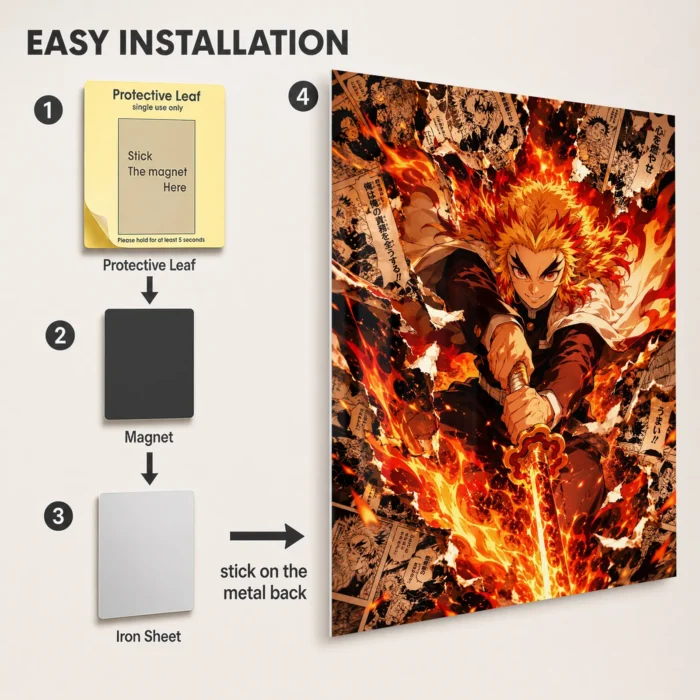 Slayer Rengoku Metal Poster Wall Decor -
  B - Image 2