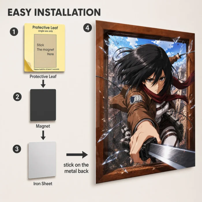 AOT Mikasa Ackerman Metal Poster Wall
  Decor - Image 2