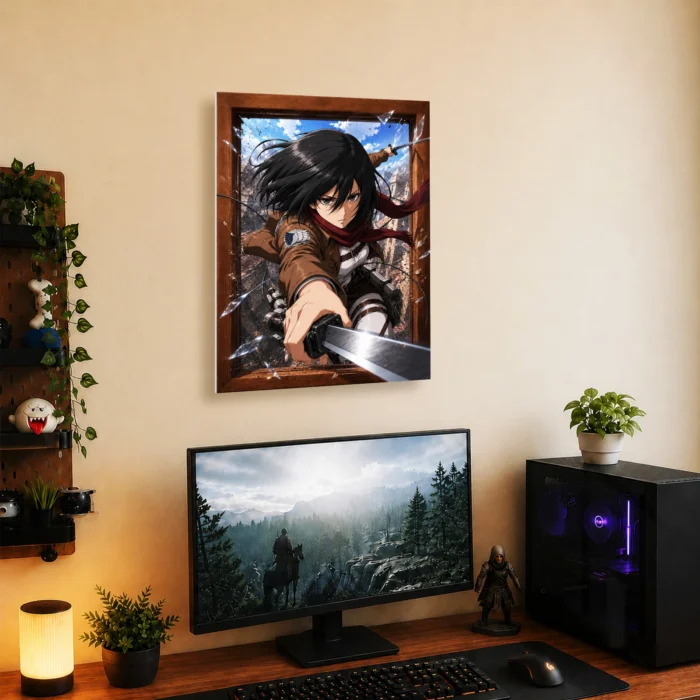 AOT Mikasa Ackerman Metal Poster Wall
  Decor - Image 4