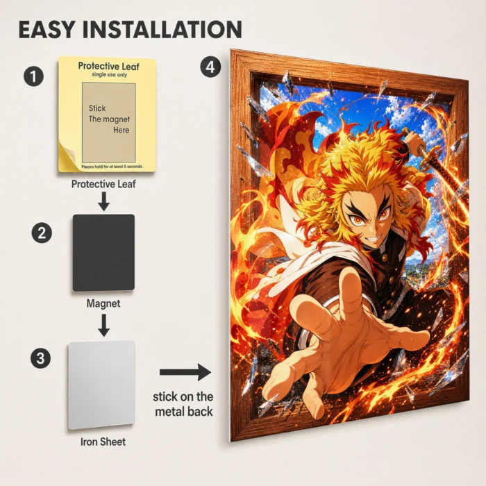 Slayer Rengoku Metal Poster Wall Decor -
  C - Image 2