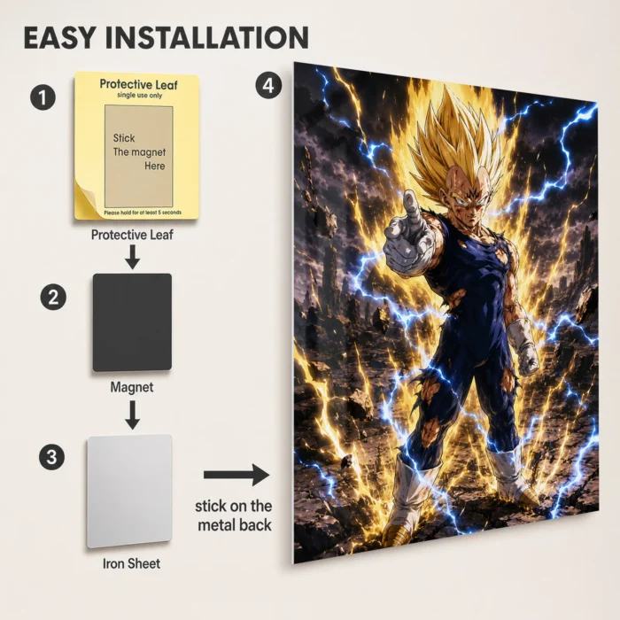 DB Vegeta Metal Poster Wall Decor - Image 2