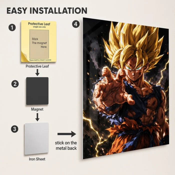 DB Goku Metal Poster Wall Decor - Image 2