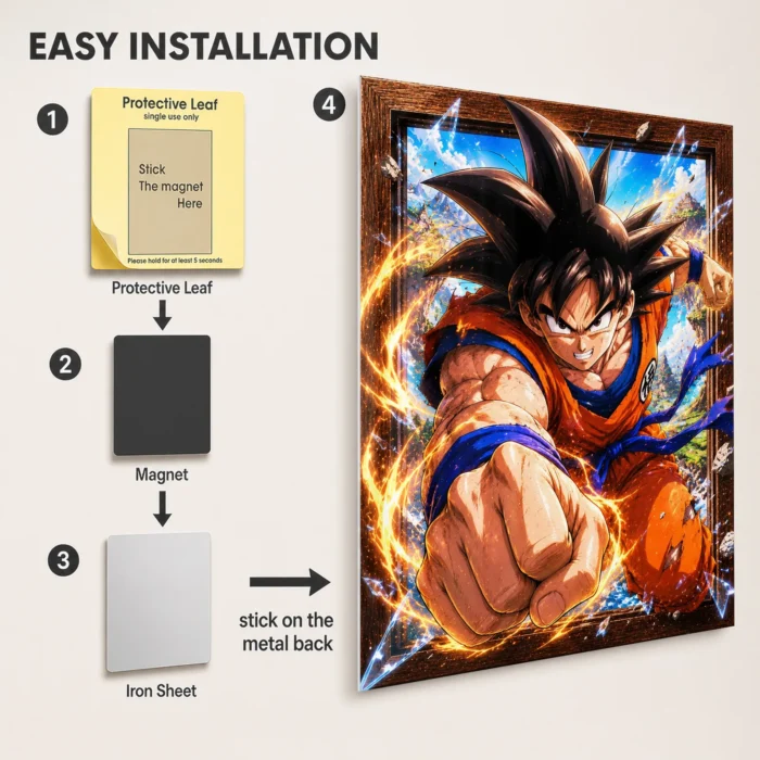 DB Goku Metal Poster Wall Decor - B - Image 2