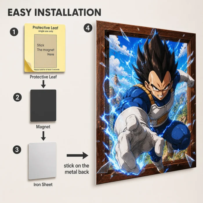 DB Vegeta Metal Poster Wall Decor - C - Image 2