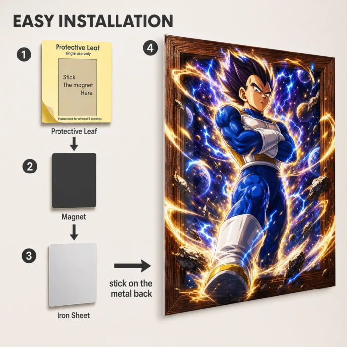 DB Vegeta Metal Poster Wall Decor - D - Image 2