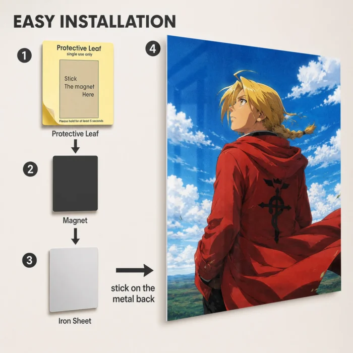 FMA Edward Elric Metal Poster Wall Decor - Image 2