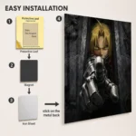 FMA Edward Elric Metal Poster Wall Decor
  - A - Image 2