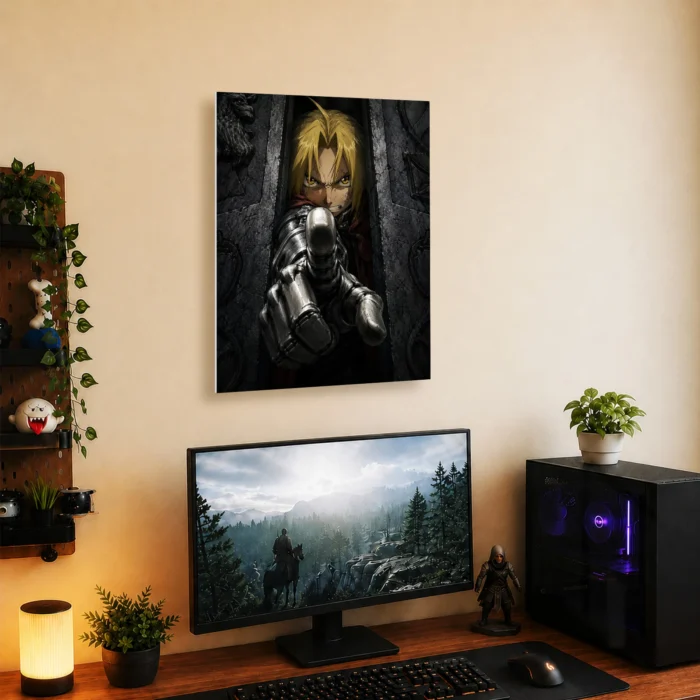 FMA Edward Elric Metal Poster Wall Decor
  - A - Image 4