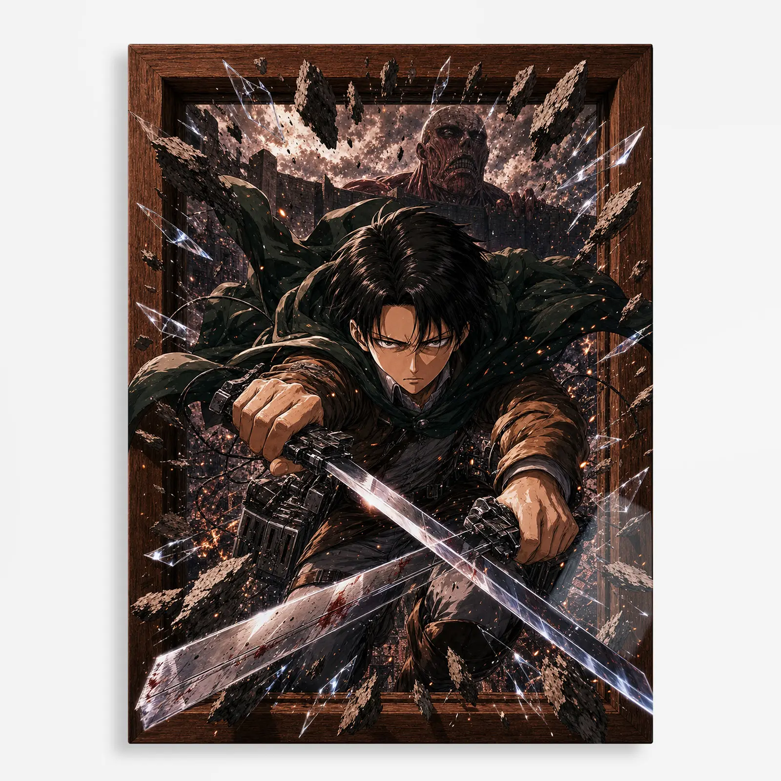 anime metal poster (14) s1 AOT Levi Ackerman Metal Poster Wall
Decor - C - Image 1