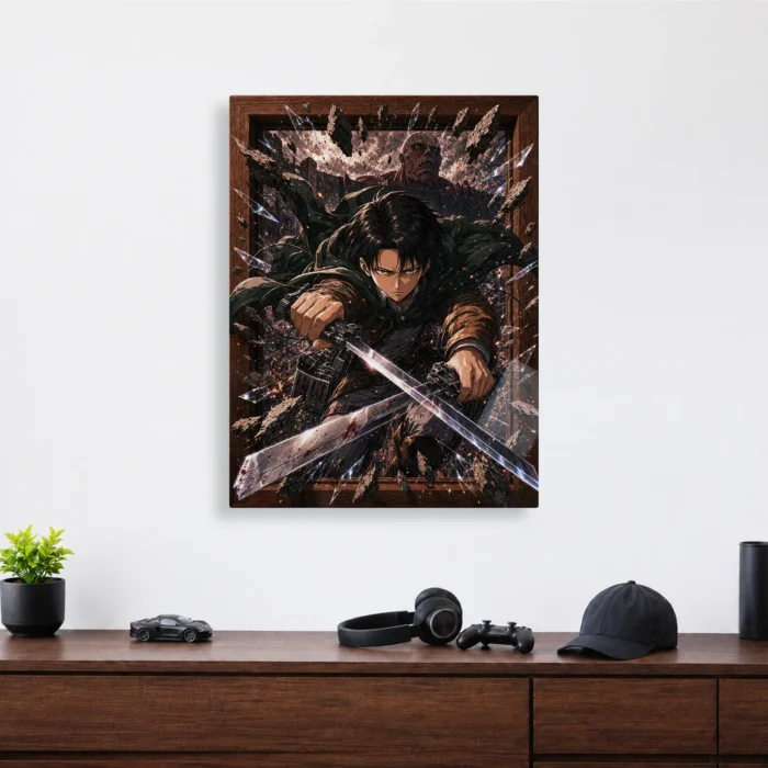 AOT Levi Ackerman Metal Poster Wall
  Decor - C - Image 3