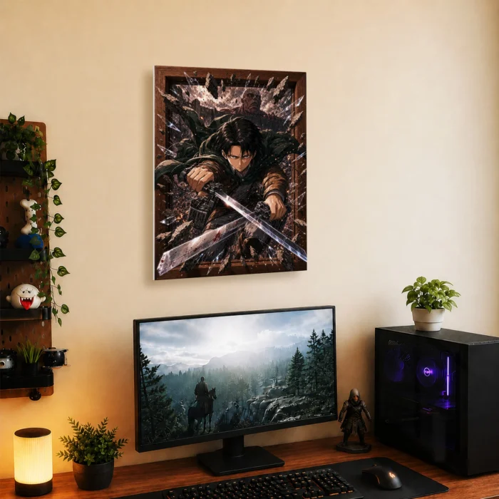 AOT Levi Ackerman Metal Poster Wall
  Decor - C - Image 4