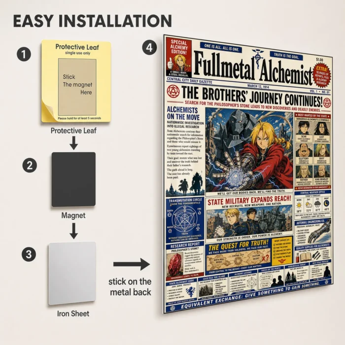 FMA Newspaper Metal Poster Wall Decor - Image 2
