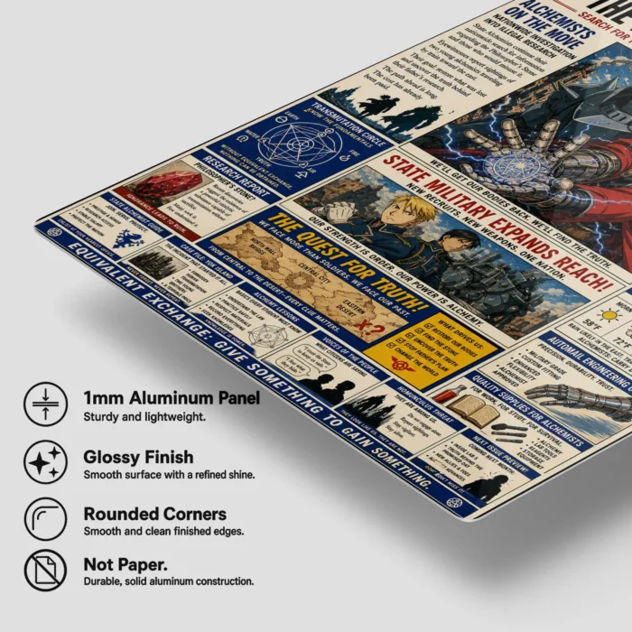 FMA Newspaper Metal Poster Wall Decor - Image 5