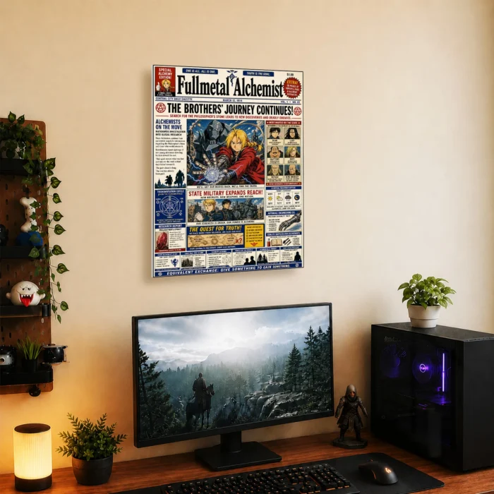 FMA Newspaper Metal Poster Wall Decor - Image 4