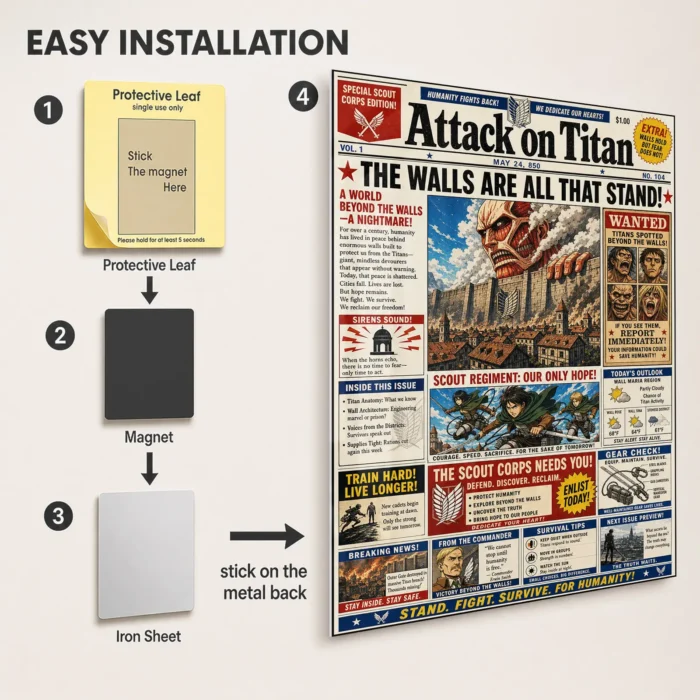AOT Newspaper Metal Poster Wall Decor - Image 2