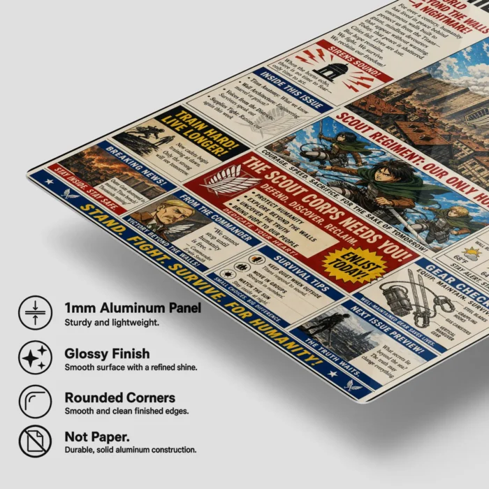 AOT Newspaper Metal Poster Wall Decor - Image 5