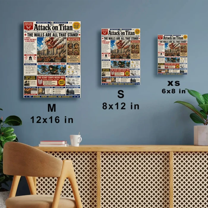 AOT Newspaper Metal Poster Wall Decor - Image 6