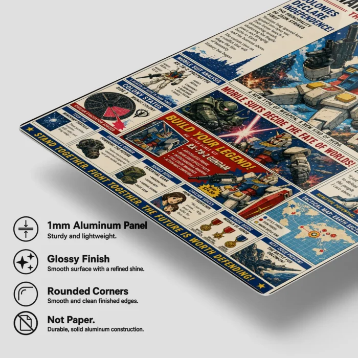 Mecha War Newspaper Metal Poster Wall
  Decor - Image 5