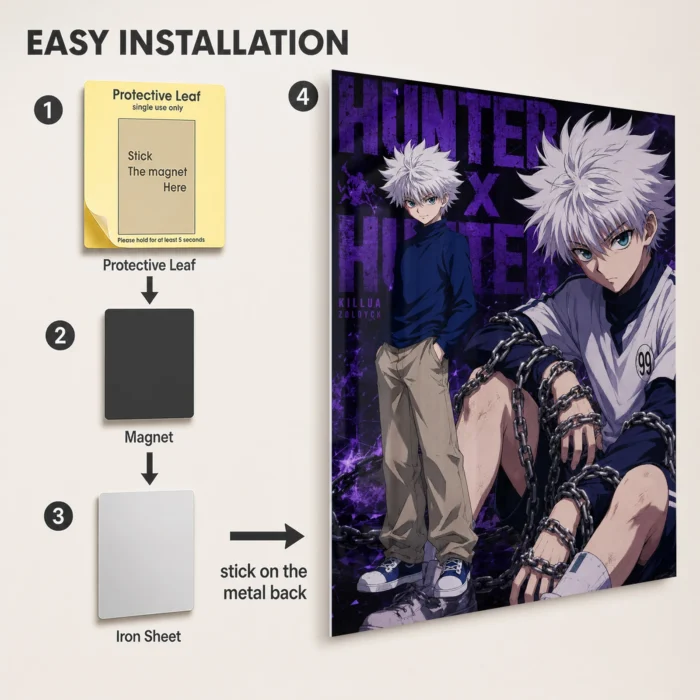 HXH Killua Metal Poster Wall Decor - A - Image 2