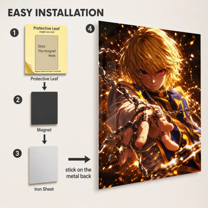 HXH Kurapika Metal Poster Wall Decor - Image 2