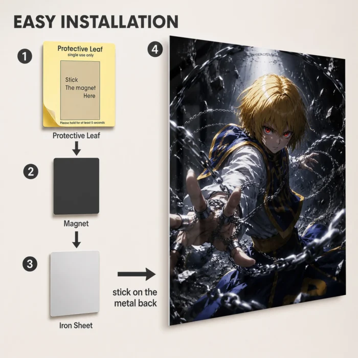 HXH Kurapika Metal Poster Wall Decor - A - Image 2