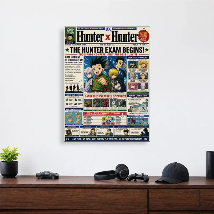 HXH Newspaper Metal Poster Wall Decor - Image 3