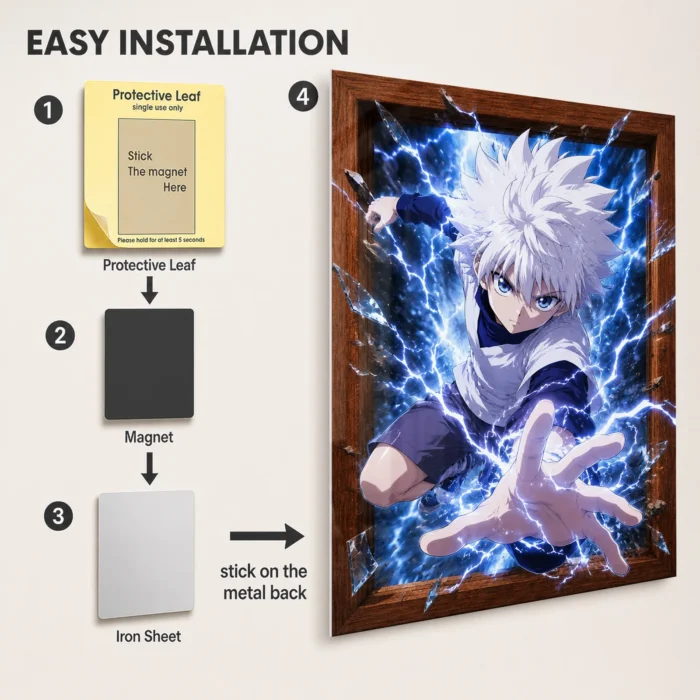HXH Killua Metal Poster Wall Decor - B - Image 2