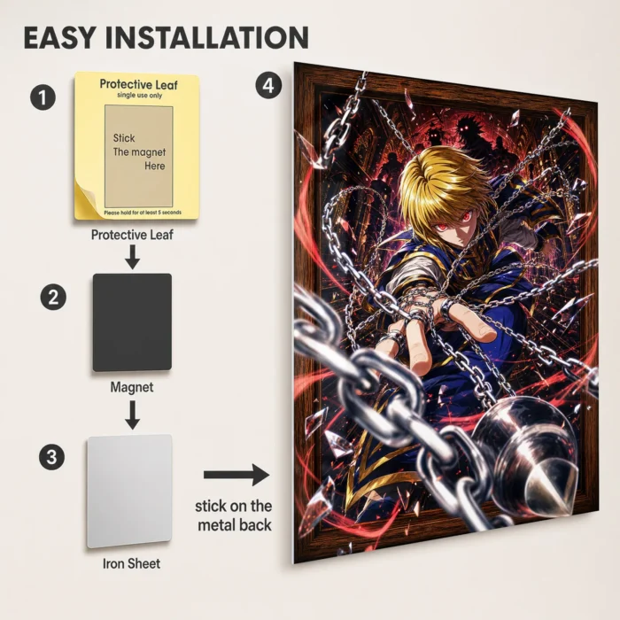 HXH Kurapika Metal Poster Wall Decor - C - Image 2