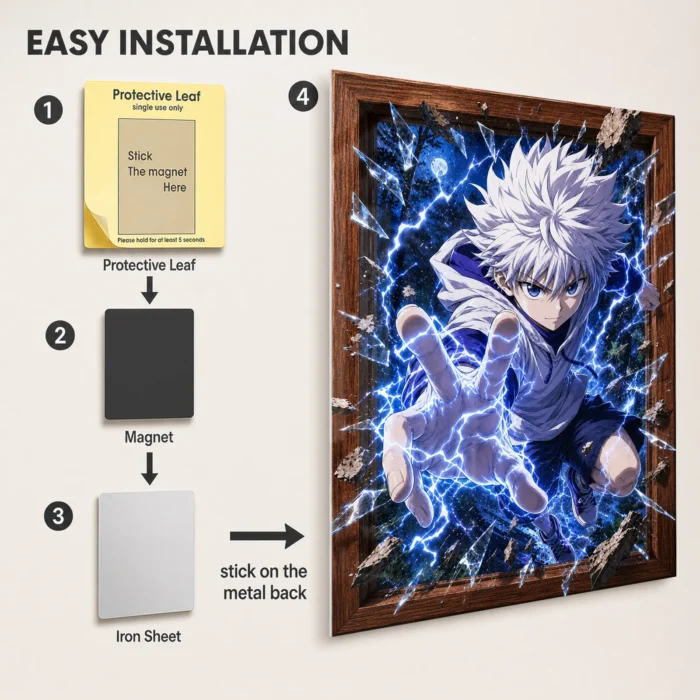 HXH Killua Metal Poster Wall Decor - C - Image 2