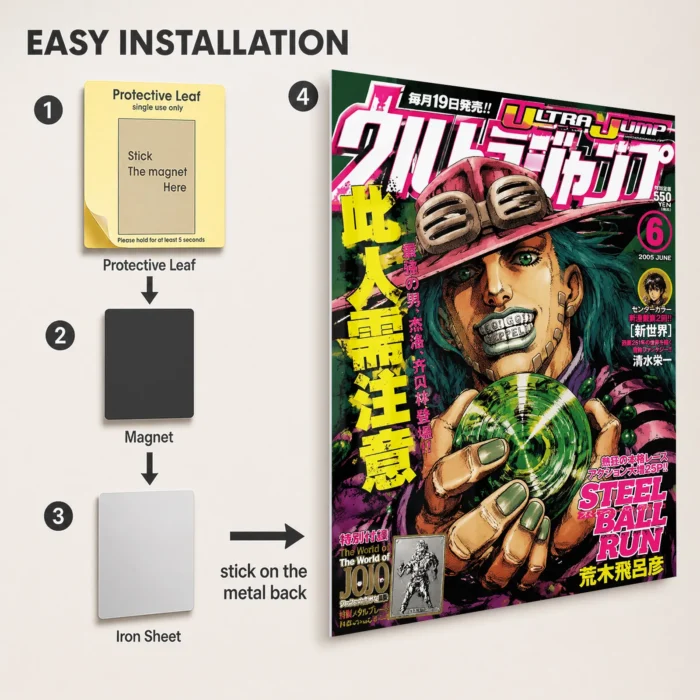 JJBA - Gyro Zeppeli Metal Poster Wall
  Decor - Image 2