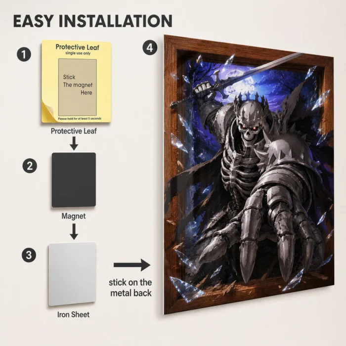 Dark Fantasy Skull Knight Metal Poster
  Wall Decor - Image 2