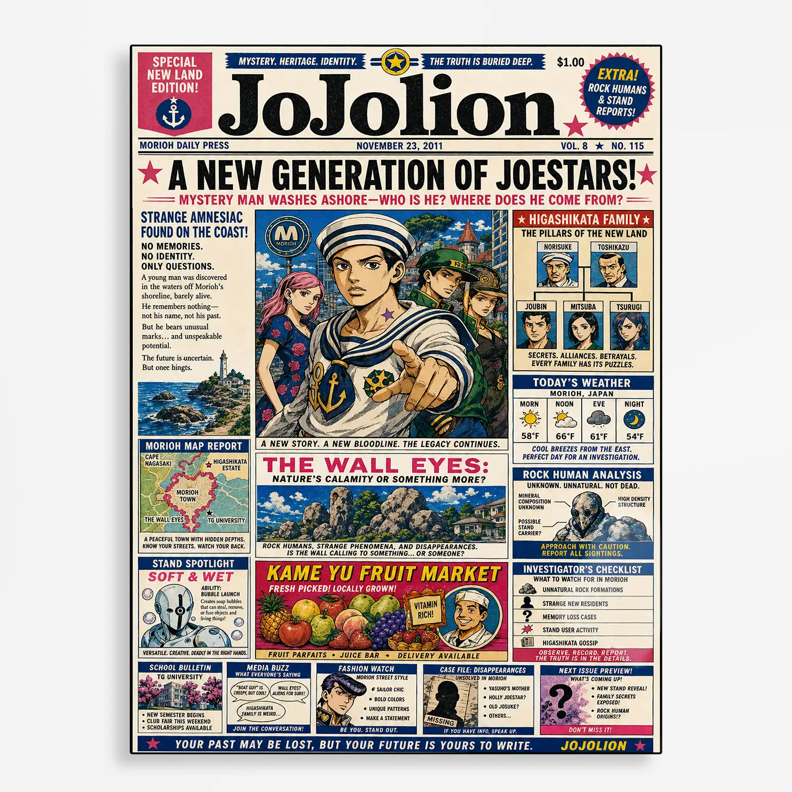 anime metal poster (225) s1 JJBA - JoJolion Metal Poster Wall Decor
- A - Image 1