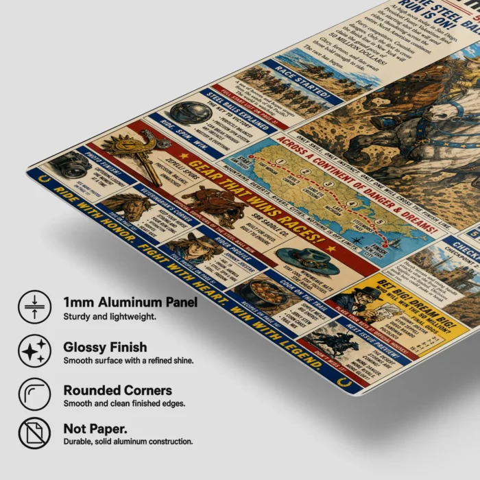 JJBA - Steel Ball Run Racers Metal
  Poster Wall Decor - Image 5
