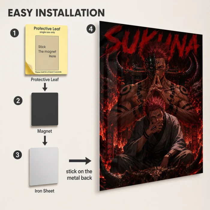 JJK - Ryomen Sukuna Metal Poster Wall
  Decor - A - Image 2
