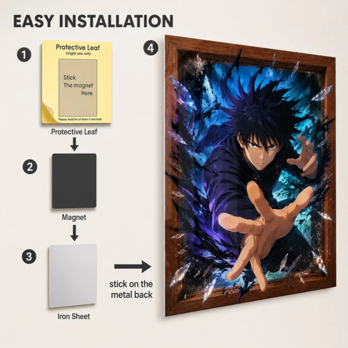 JJK - Megumi Fushiguro Metal Poster Wall
  Decor - Image 2