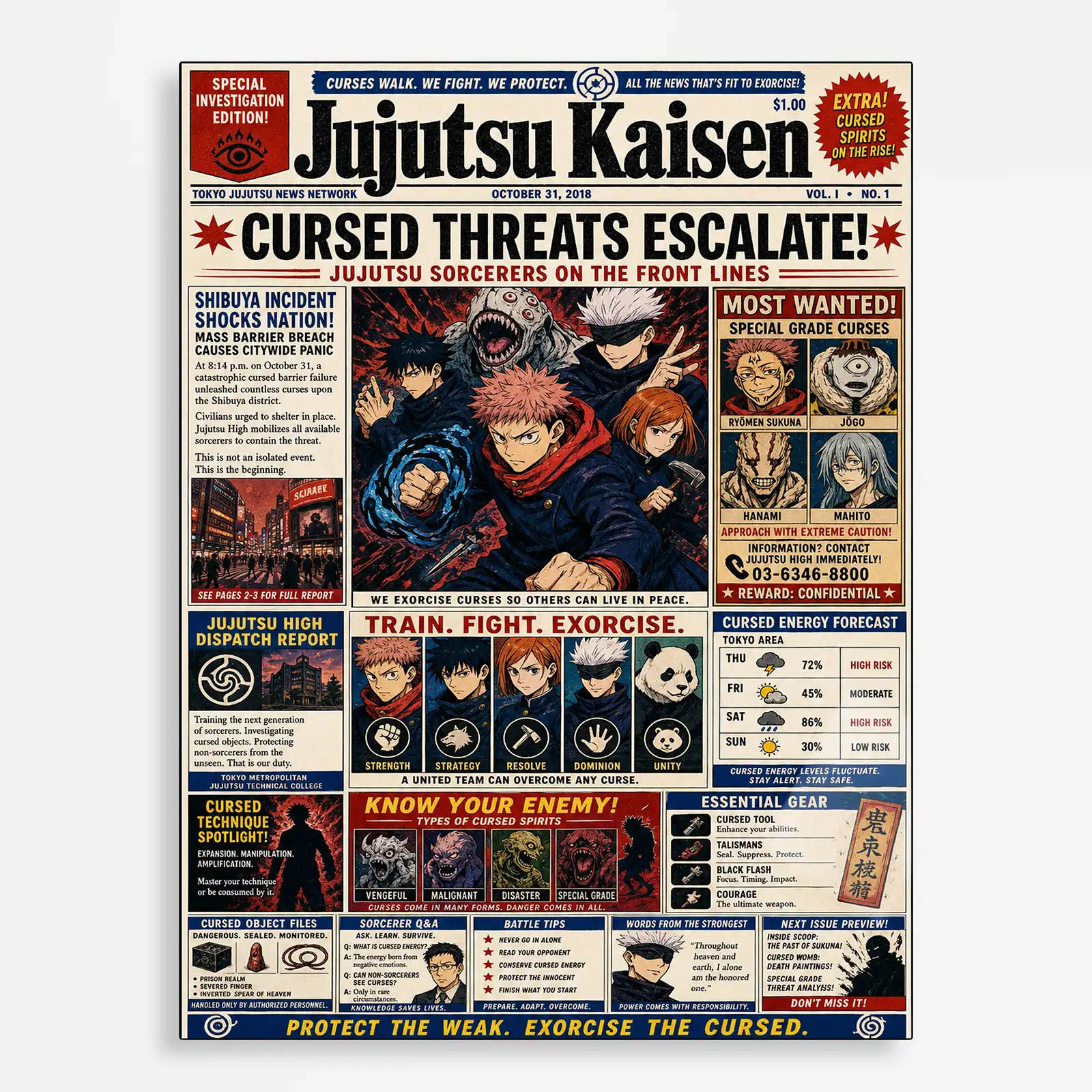 anime metal poster (254) s1 JJK Metal Poster Wall Decor - E - Image 1