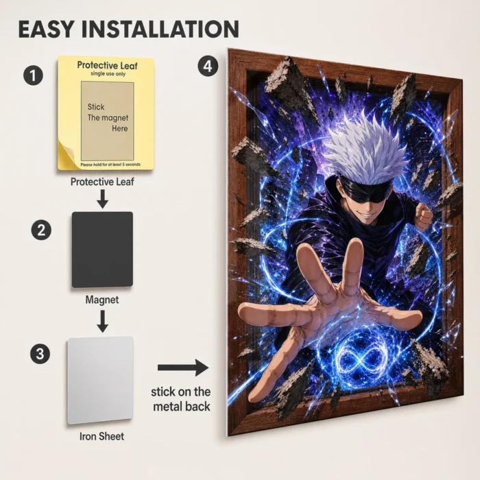 JJK - Satoru Gojo Metal Poster Wall
  Decor - F - Image 2