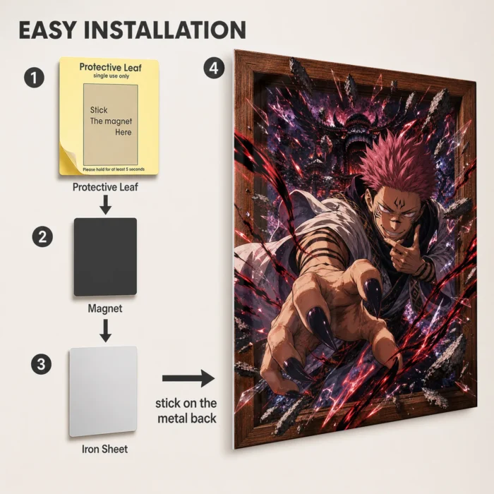 JJK - Ryomen Sukuna Metal Poster Wall
  Decor - E - Image 2