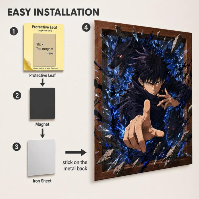 JJK - Megumi Fushiguro Metal Poster Wall
  Decor - B - Image 2