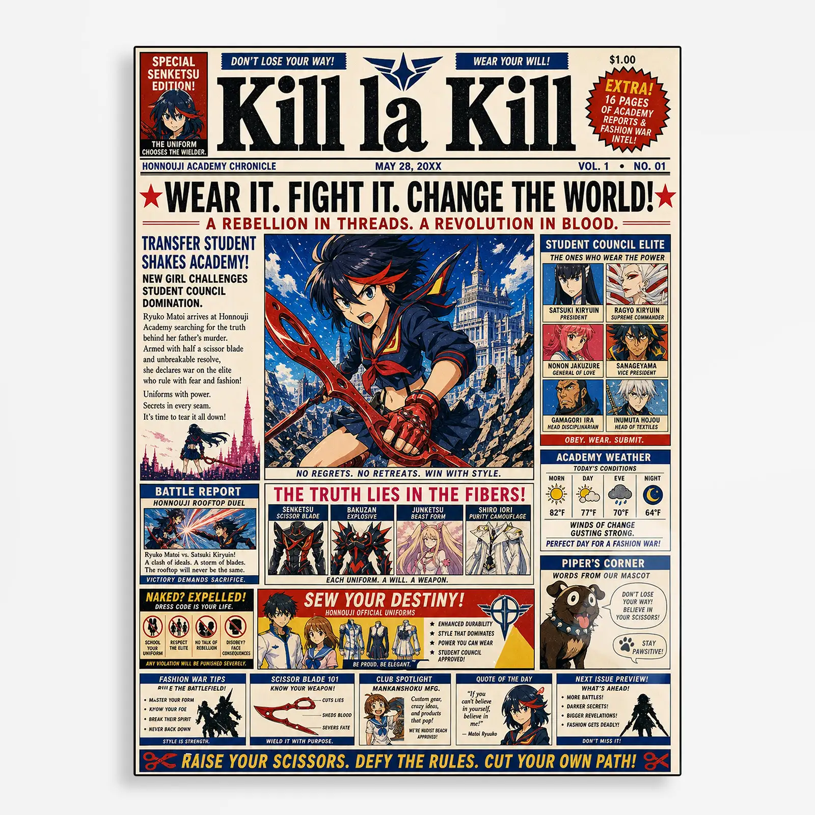 anime metal poster (262) s1 Kill Metal Poster Wall Decor - Image 1