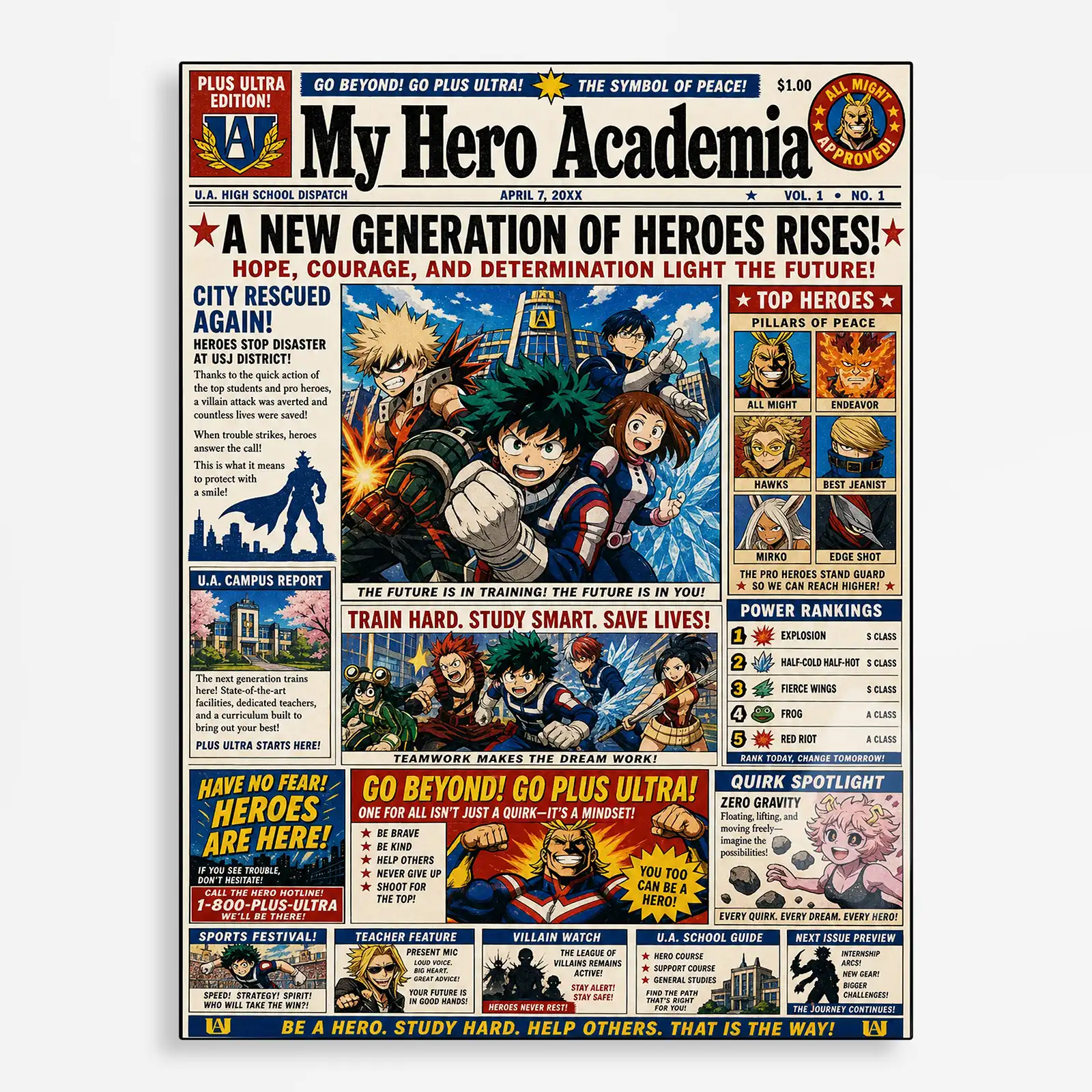 anime metal poster (265) s1 MHA Metal Poster Wall Decor - Image 1
