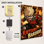 MHA - Katsuki Bakugo Metal Poster Wall
  Decor - Image 2