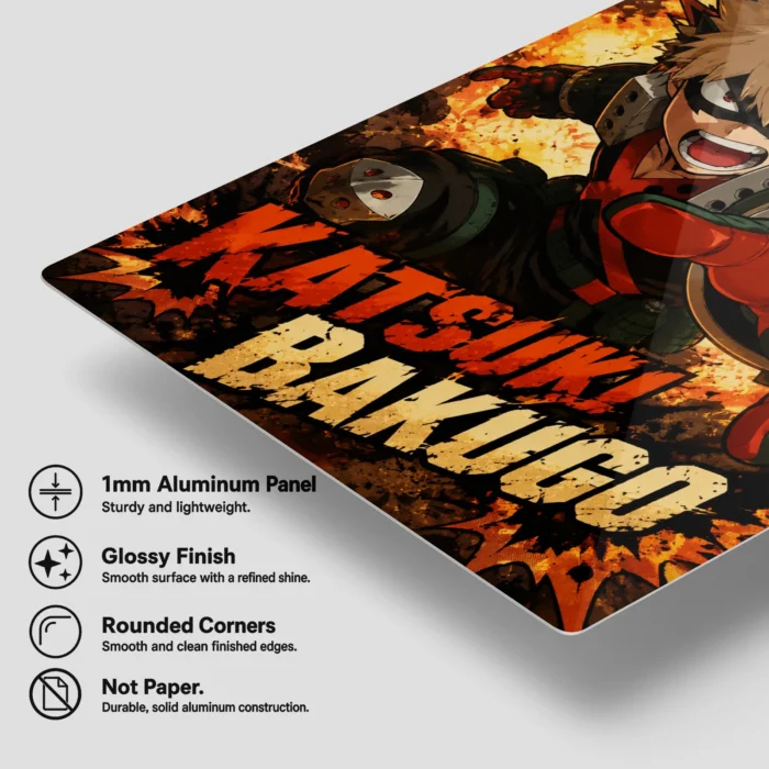 MHA - Katsuki Bakugo Metal Poster Wall
  Decor - Image 5