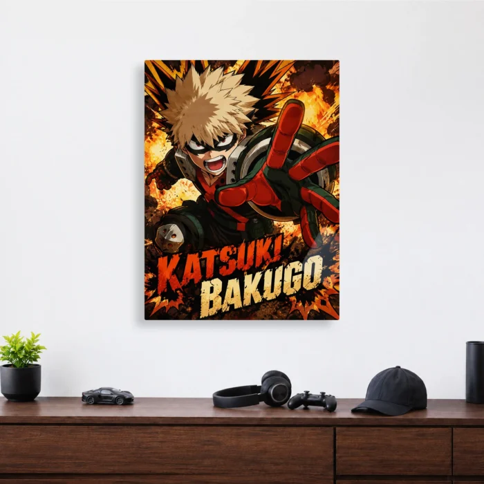 MHA - Katsuki Bakugo Metal Poster Wall
  Decor - Image 3