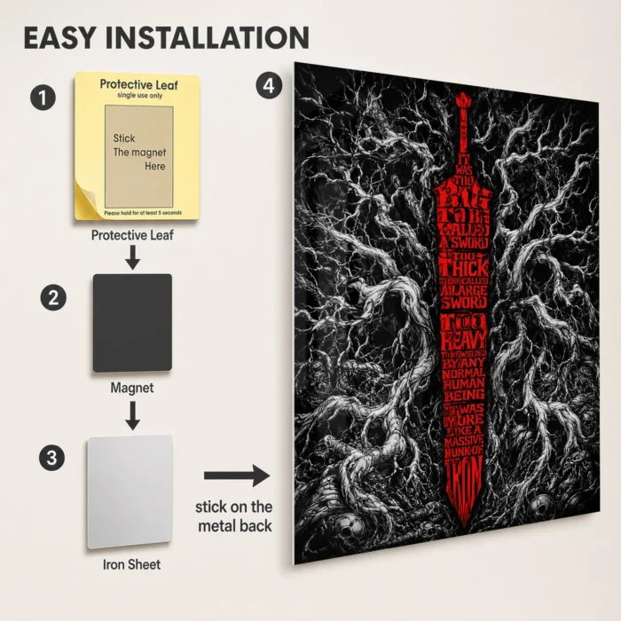 Dark Fantasy Sword Metal Poster Wall
  Decor - Image 2