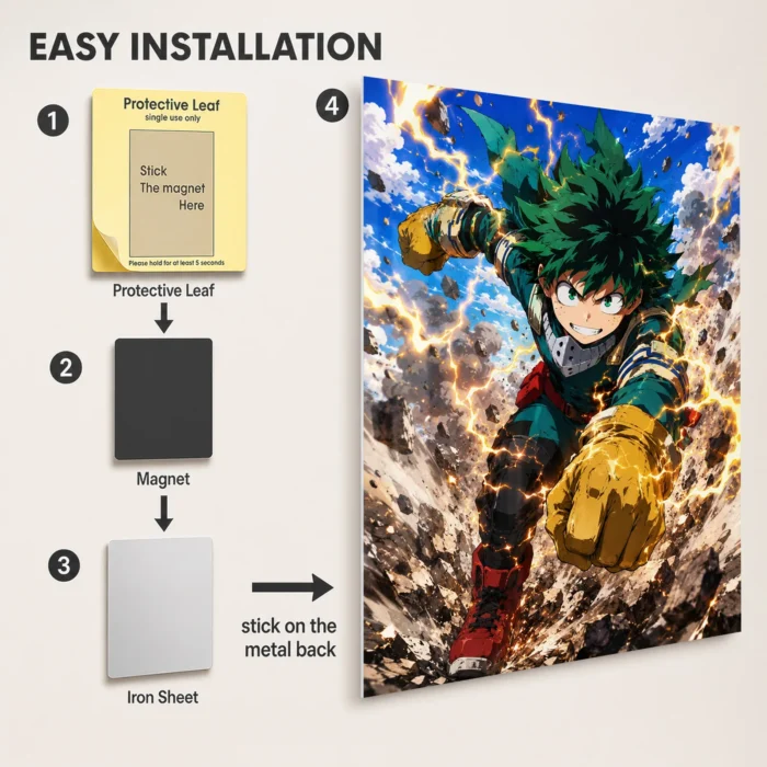 MHA - Izuku Midoriya Metal Poster Wall
  Decor - Image 2